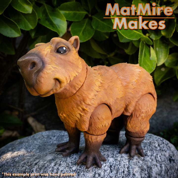 3D Printable Capybara Articulated figure, Print-In-Place Body, Snap-Fit  Head, Cute Flexi by MatMire Makes