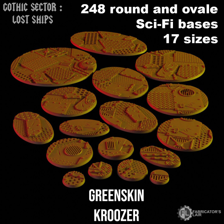Greenskin Kroozer - 248 ROUND AND OVALE SCI-FI BASES 17 SIZES's Cover