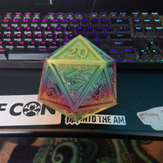 Picture of print of Adorned D20 Dice Vault - SUPPORT FREE!