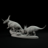 Styracosaurus family 1-35 scale pre-supported dinosaur image