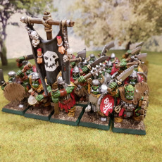 Picture of print of Orc Warriors with Hand Weapons and Spears - Highlands Miniatures