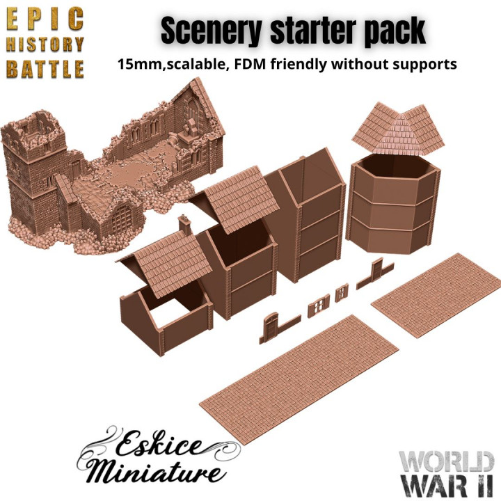 WW2 Scenery pack 15mm for Epic History Battle's Cover