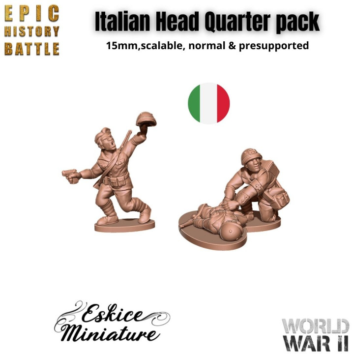 Italian head quarter pack - 15mm for EHB's Cover