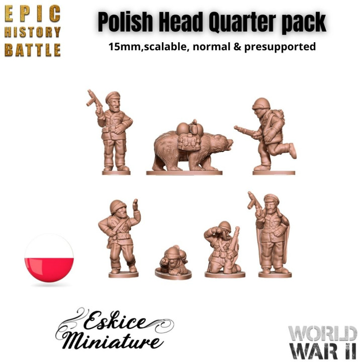 Polish head quarter pack - 15mm for EHB's Cover