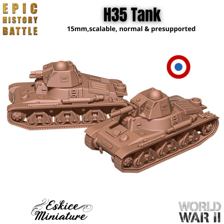 H35 tank with 2 turrets - 15mm for EHB's Cover