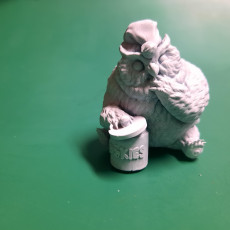 Picture of print of Christmas Owlbear Miniature - Pre-Supported