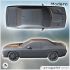 Modern Dodge Challenger car with central air intake on the hood (5) - Modern WW2 WW1 World War Diaroma Wargaming RPG Mini Hobby image