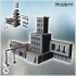 Modern industrial building with piping, large central tower, and flat roofs (15) - Modern WW2 WW1 World War Diaroma Wargaming RPG Mini Hobby image
