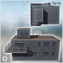 Modern flat-roofed building with observation balcony and multiple windows (47) - Modern WW2 WW1 World War Diaroma Wargaming RPG Mini Hobby image