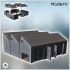 Factory with shed roof, three large reinforced wooden doors, and round windows (1) - Modern WW2 WW1 World War Diaroma Wargaming RPG Mini Hobby image