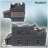 Brick building with two annexes and mansard roof (ruined version) (12) - Modern WW2 WW1 World War Diaroma Wargaming RPG Mini Hobby image