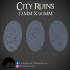 52mm x 90MM Oval CITY RUINS BASE SET (SUPPORTED) image