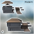 Set of rounded bridge and modern house with a four-sloped roof and a semi-circular annex (5) - Modern WW2 WW1 World War Diaroma Wargaming RPG Mini Hobby image