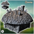 Round medieval hobbit house with cross on roof and round door (15) - Medieval Fantasy Magic Feudal Old Archaic Saga 28mm 15mm image