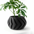 The Manse Planter Pot with Drainage | Tray & Stand Included | Modern and Unique Home Decor for Plants and Succulents  | STL File image