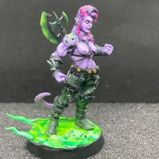 Picture of print of Carla, the Tiefling Barbarian (2 Versions)