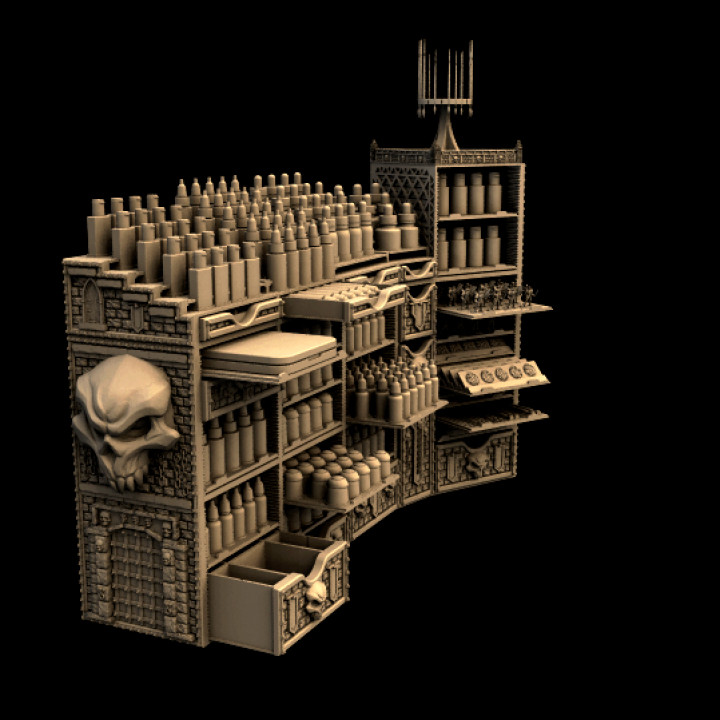 Painter's Fortress Vol.2 : the 3D printable paintstation by Warg