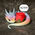 baby dragon with a rose - for valentine's Day image