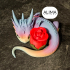 baby dragon with a rose - for valentine's Day image