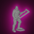 Astronaut with laser great axe. image