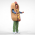 N4 Salesperson hotdog Seller 3D print model image