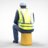 N7 Sitting Construction worker 3D print model image