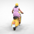N1 motor rider Woman on the Vespa 3D print model image