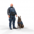 K9 police officer with dog 3D print model image