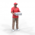 Pizza delivery with box or construction worker 3D print model image