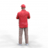 Pizza delivery with box or construction worker 3D print model image