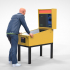 N3 Arcade Game man playing with Pinball Machine 3D print model image