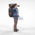 N4 Hiker with binoculars and backpack 3D print model image