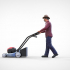 Guy with Lawnmower gardener or construction worker 3D print model image