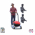Guy with Lawnmower gardener or construction worker 3D print model image