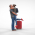 A couple saying goodbye at the station 3D print model image