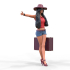 Hitchhiking Waiting Girl with old baggage image