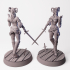 Tiefling Rogue | Two Poses & Tail/No Tail Options|  RPG Hellspawn Hero Mini With Sword And Knife Options For Tabletop Games & Skirmish Wargames image