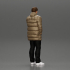 Man in long puffer jacket standing with his hand in his pocket lost in thought image