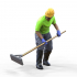 N10 Construction worker with shovel 3D print model image