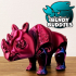 Rhinrock / Rhino Articulated / Print-in-Place Rhinoceros Creature / Horned Beast / Cute Villager / Wild Animal / Fantasy World Encounter image