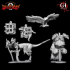 Bstmn17: Part 2 Accessories. Captives/eagle and Armour stand for the Clovis Minotaur Lord on throne diorama. (Supported) image