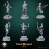Native people warrior girls set 6 miniatures 32mm pre-supported image