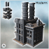 Destroyed modern factory with double chimneys and two storeys (3) - Future Sci-Fi SF Post apocalyptic Tabletop Scifi 28mm 15mm 20mm Modern image