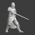 Medieval Knight in defensive sword pose image