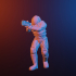 Astronaut with las gun. image
