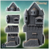 Medieval building with corner towers and covered balcony on upper floor (9) - Medieval Gothic Feudal Old Archaic Saga 28mm 15mm RPG image