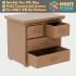 Bedside Drawer Style Desk Organizer with Pull-Out Drawer for Coins & Trinkets MineeForm FDM 3D Print STL File image