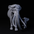 Palaeoloxodon mother and calf 1-35 scale pre-supported prehistoric elephant image