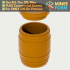 Medieval Barrel Shaped Container with Removable Lid MineeForm FDM 3D Print STL File image
