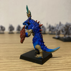 Picture of print of Lizardmen - Crested Iguanisaurus Warriors with Spears